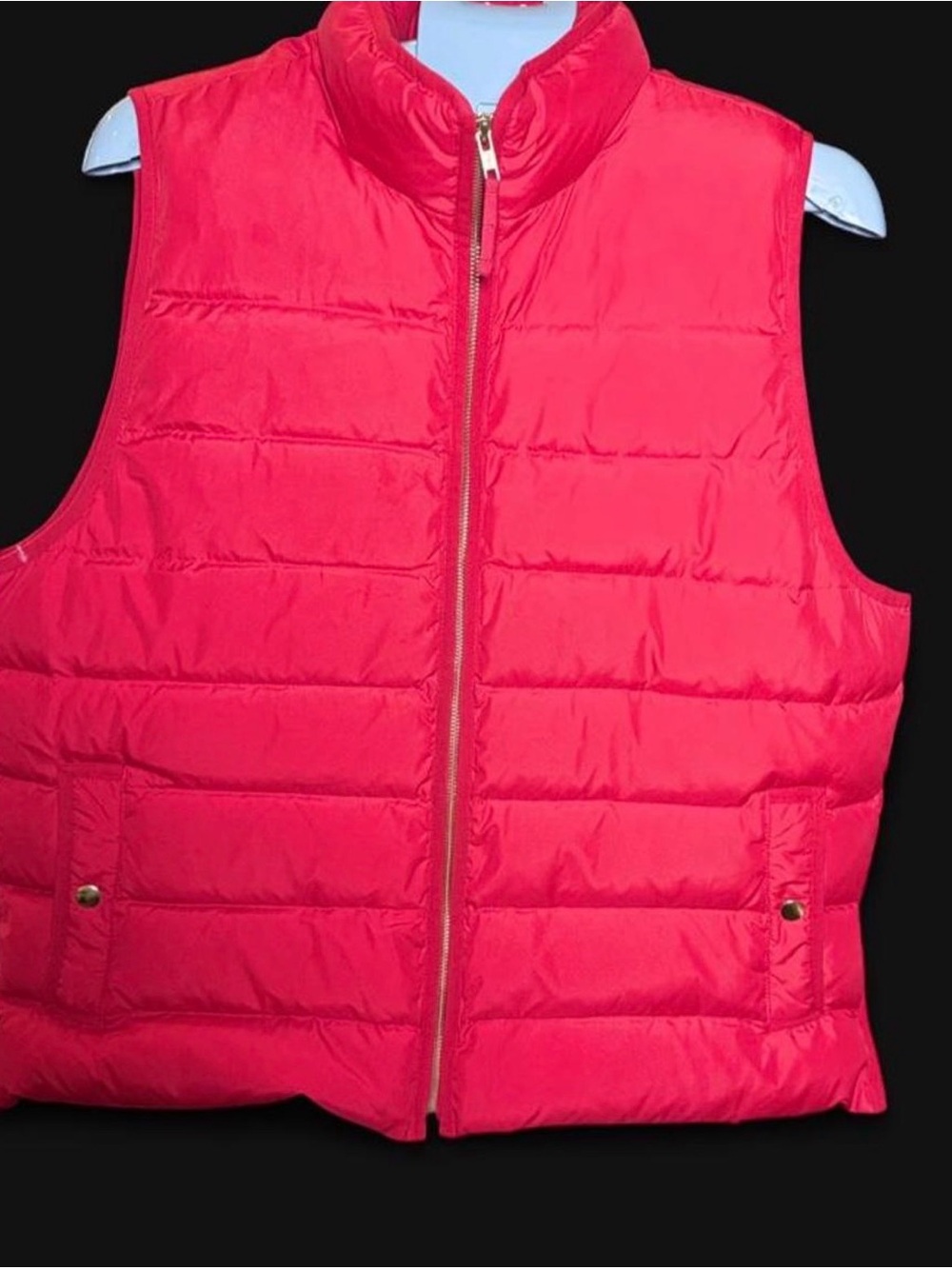 J. Crew Quilted Sleeveless Puffer Vest in red